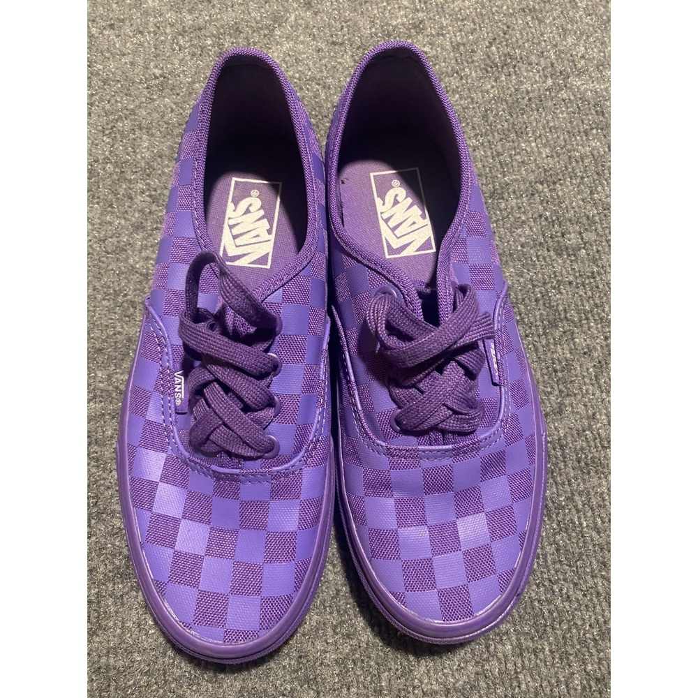 Vans Authentic Purple Checkerboard Low Top Sneakers Women's 7 Men's 5.5 Skater